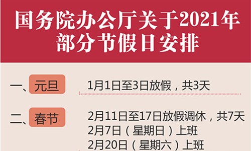 2021年放假安排